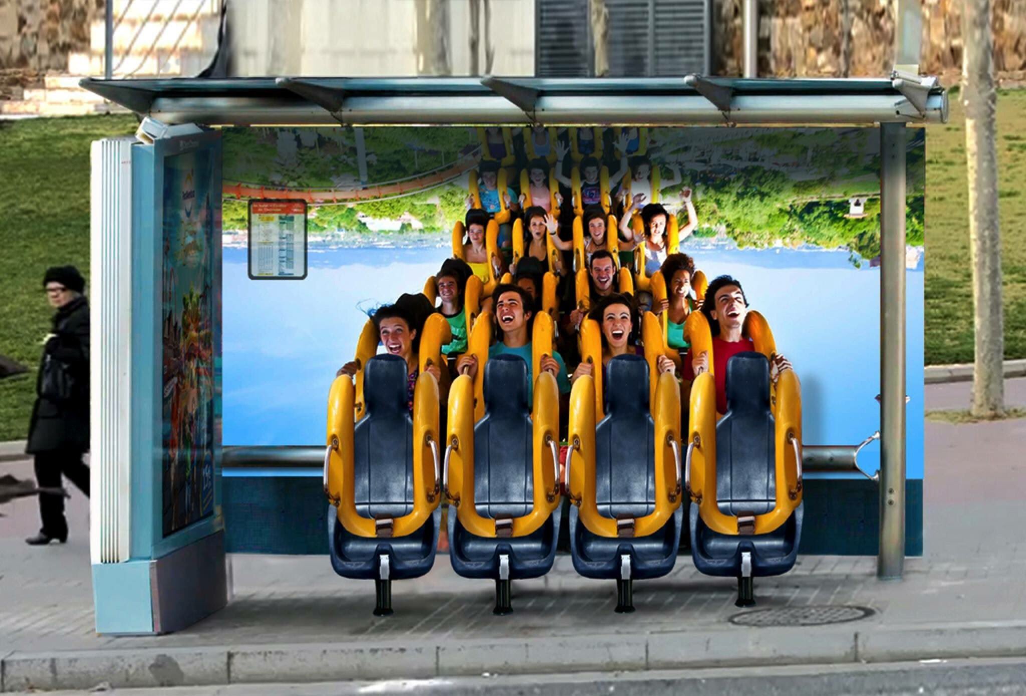 Rich Leigh on X: Brilliant roller coaster bus stop ad from