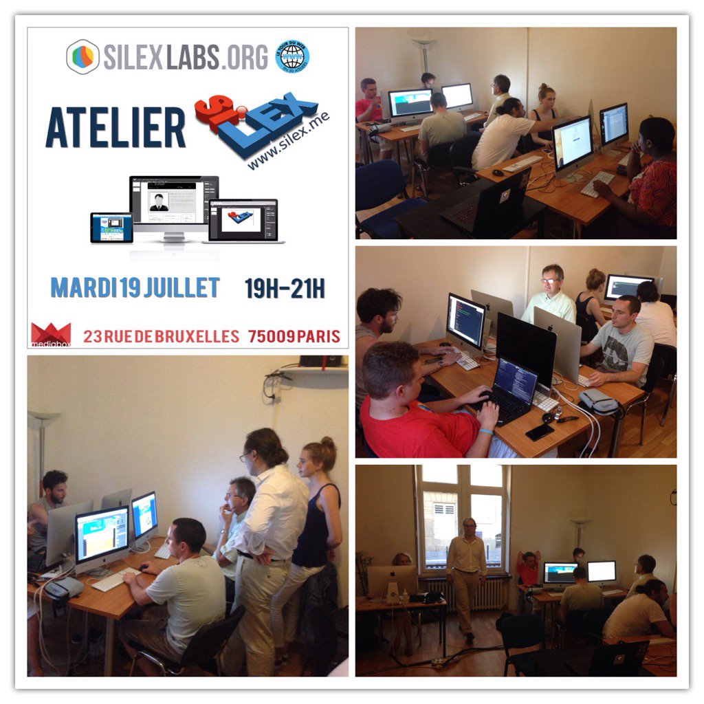 silexlabs's tweet photo. Atelier et #contributhon #silexV2 à @centre_mediabox avec @lexoyo @clemenchar @JbIPS merci pour les #contributions https://t.co/I89pqKwm9h