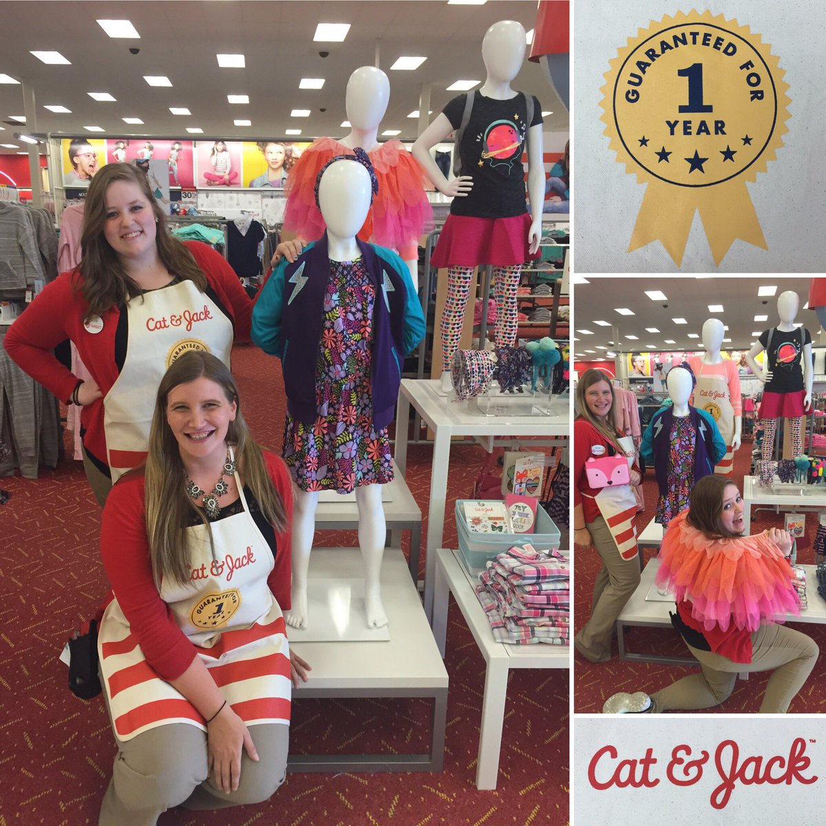 Rockin' our Cat&amp;Jack aprons and merch with <a href="/skorbin18/">Sarah</a> ! <a href="/TargetStyle/">Target Style</a> #CatandJack #softlinesswag #vmtl @daniostertag