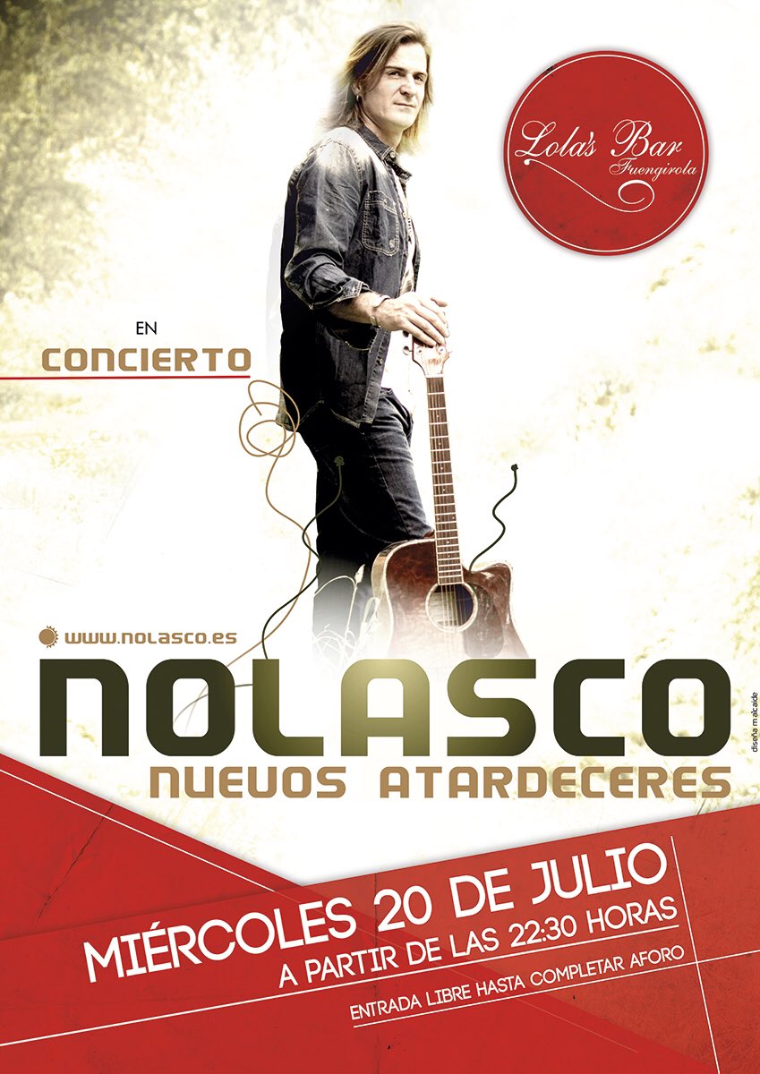 lolasbar's tweet photo. Mañana concierto de @nolasco_oficial en Lola's Bar a partir de las 22:30h...Entrada libre hasta completar aforo https://t.co/kTX0CdnT5g