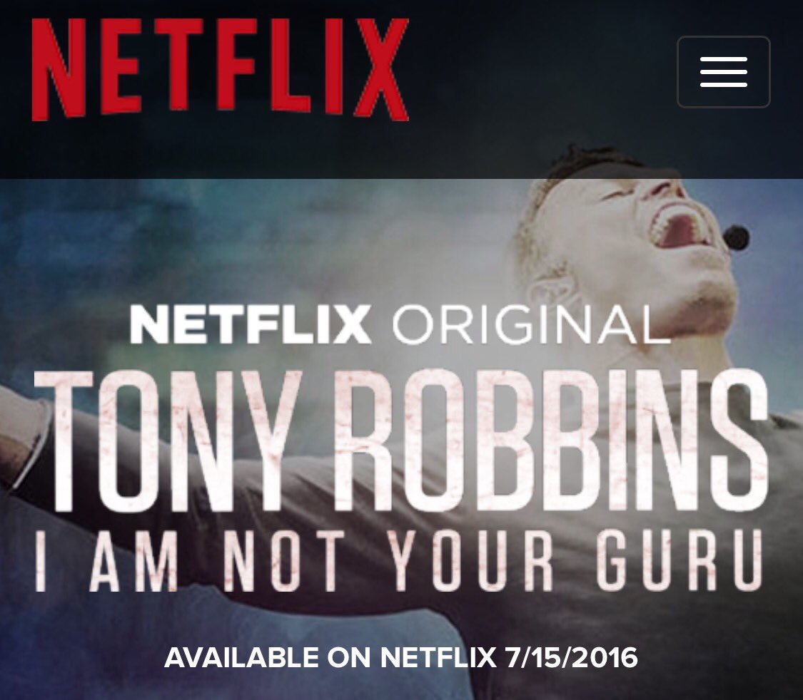 I purchased a Netflix membership just to watch #iamnotyourguru by <a href="/TonyRobbins/">Tony Robbins</a> and I couldn't be happier that I did!