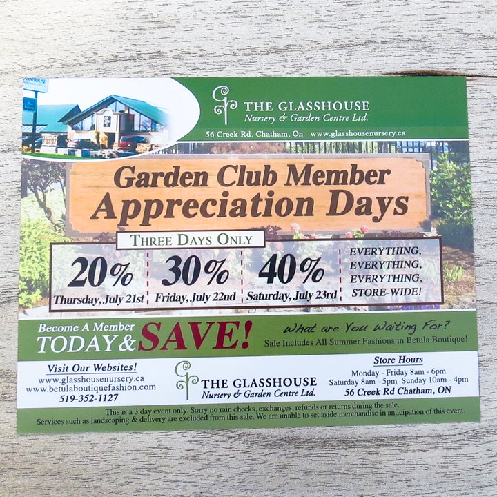 Did you get our postcard in the mail?! GCM Appreciation this week! 40% off starts Saturday, July 23rd!