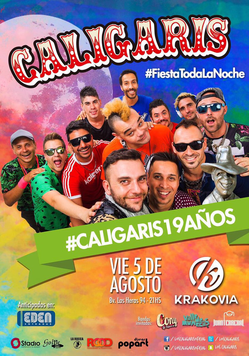 cuadradoagu's tweet photo. No se duerman @LOSCALIGARIS en @KrakoviaCba en #5deAgosto #19aniversario #FiestaTodaLaNoche /https://t.co/yPy0T8Njlp https://t.co/PN9FTasZ2o