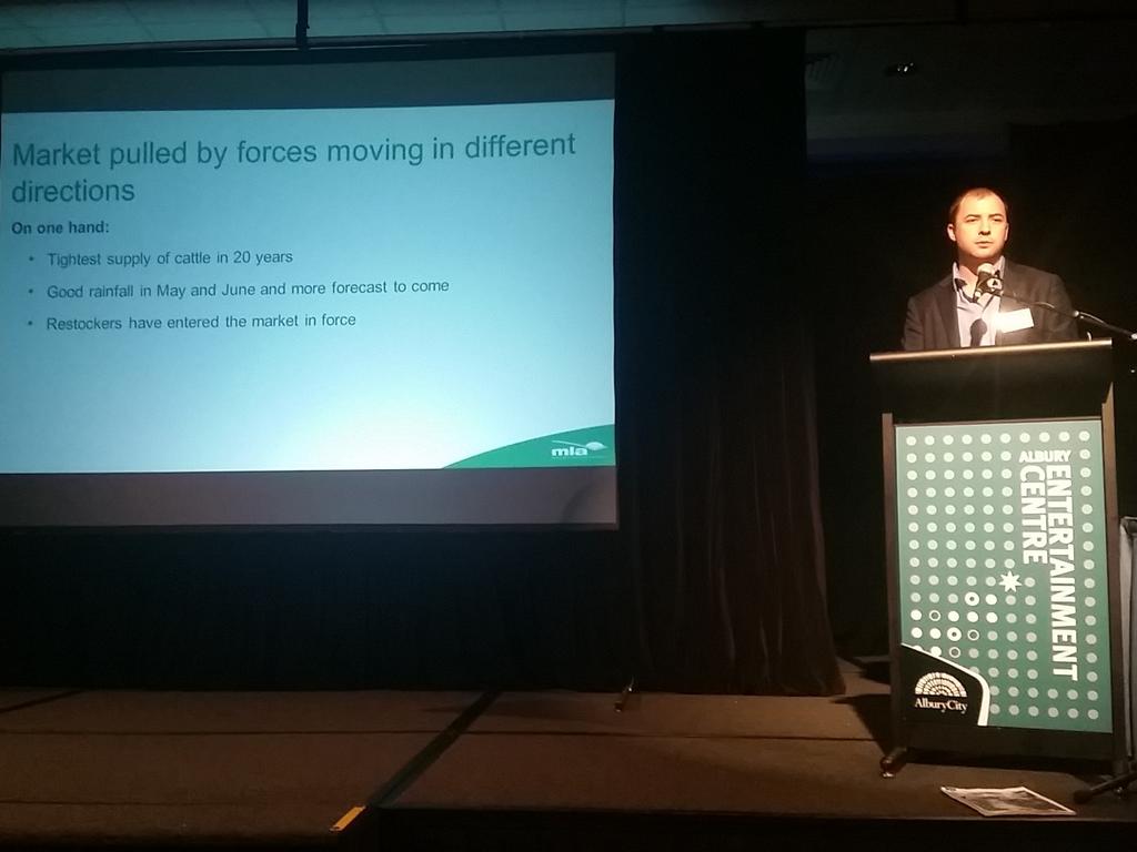 LauraGarland17's tweet photo. Tim Ryan kicking off #borderbeef2016 speaking on the Beef Market Outlook @VicGovAg @meatlivestock https://t.co/rxZEm8lZkw
