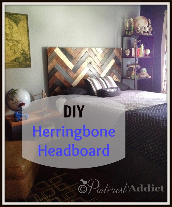 Check out this beautiful #DIY herringbone Headboard Tutorial: bit.ly/28WH9BW