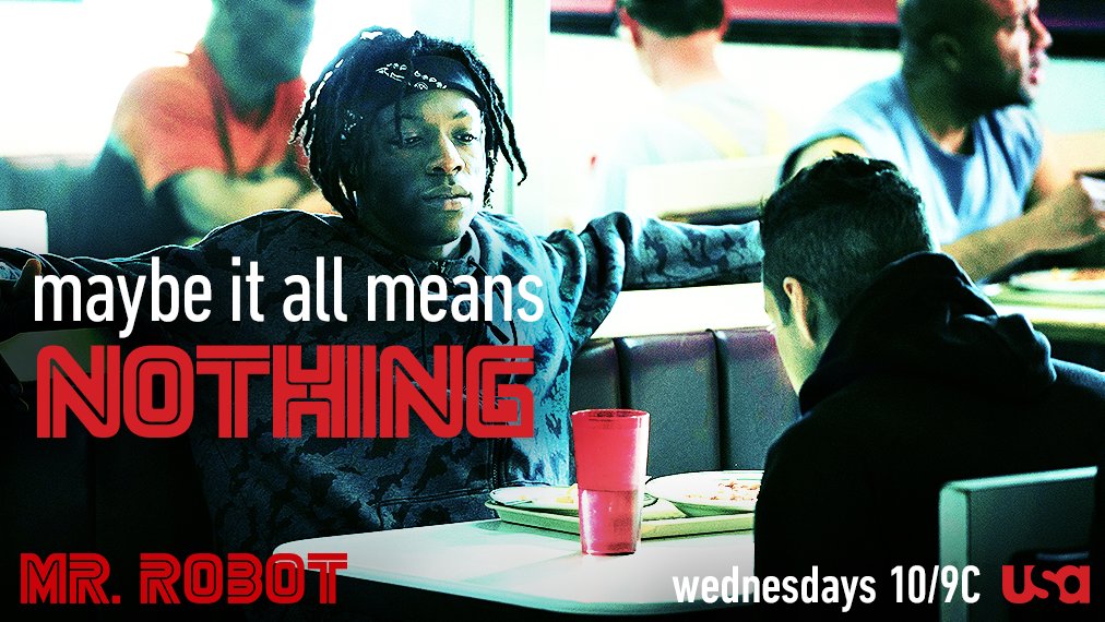 whoismrrobot's tweet photo. Trapped in an aimless search for meaning. The human condition is a tragedy.

#MrRobot. TOMORROW. 10/9c. @USA_Network https://t.co/du1I0b0RdX