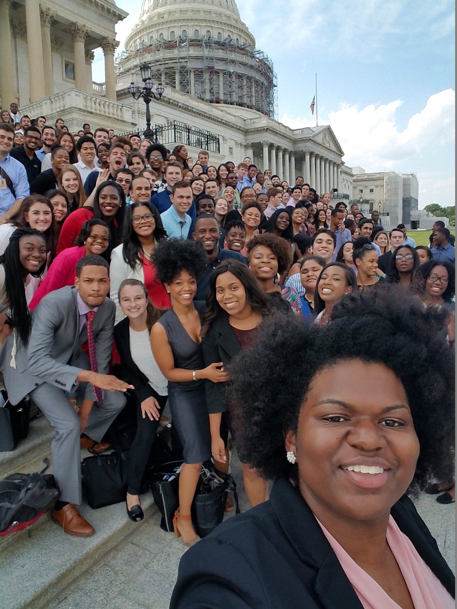 My intern Audra Jackson led Democratic Interns in their own selfie 2day showing #DemInternDiversity #DemInternSelfie