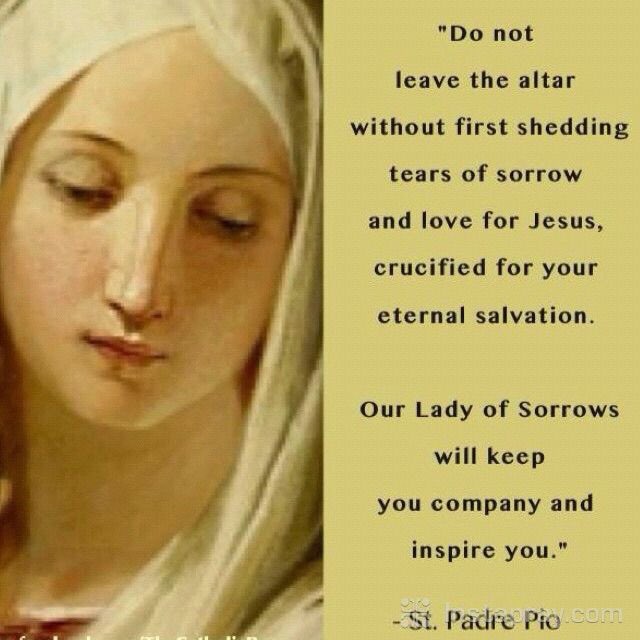 MessCatholic's tweet image. Our Lady of Sorrows will keep you company