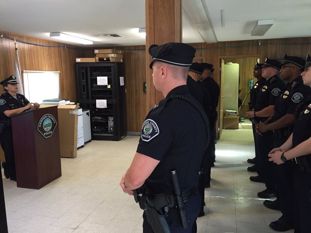 Lt. Linda Alicea at roll call addressing officers heading out on patrol tonight in East Camden and North Camden.