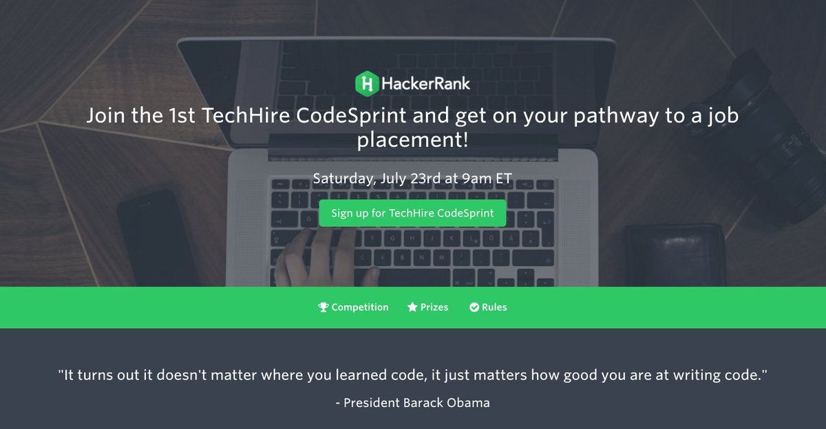 hackerrank's tweet image. The inaugural #TechHireCodeSprint empowers nontraditional developers on July 23rd! buff.ly/29RRZX2