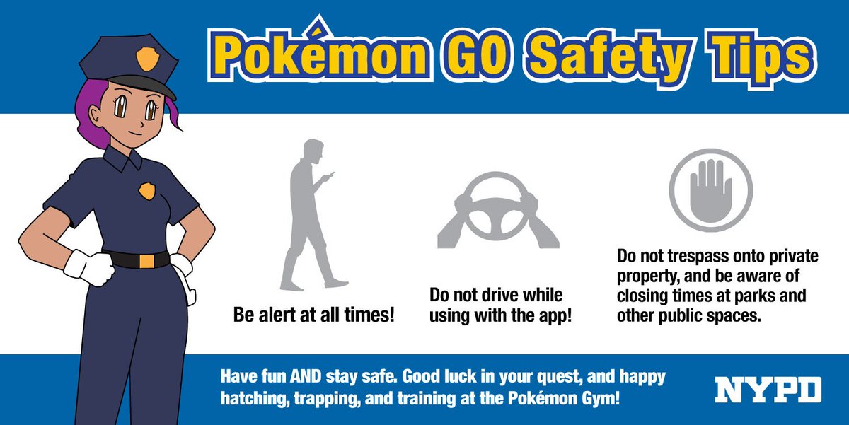 NYPD123Pct's tweet image. Use these #PokemonGO tips &amp;amp; stay safe while playing!