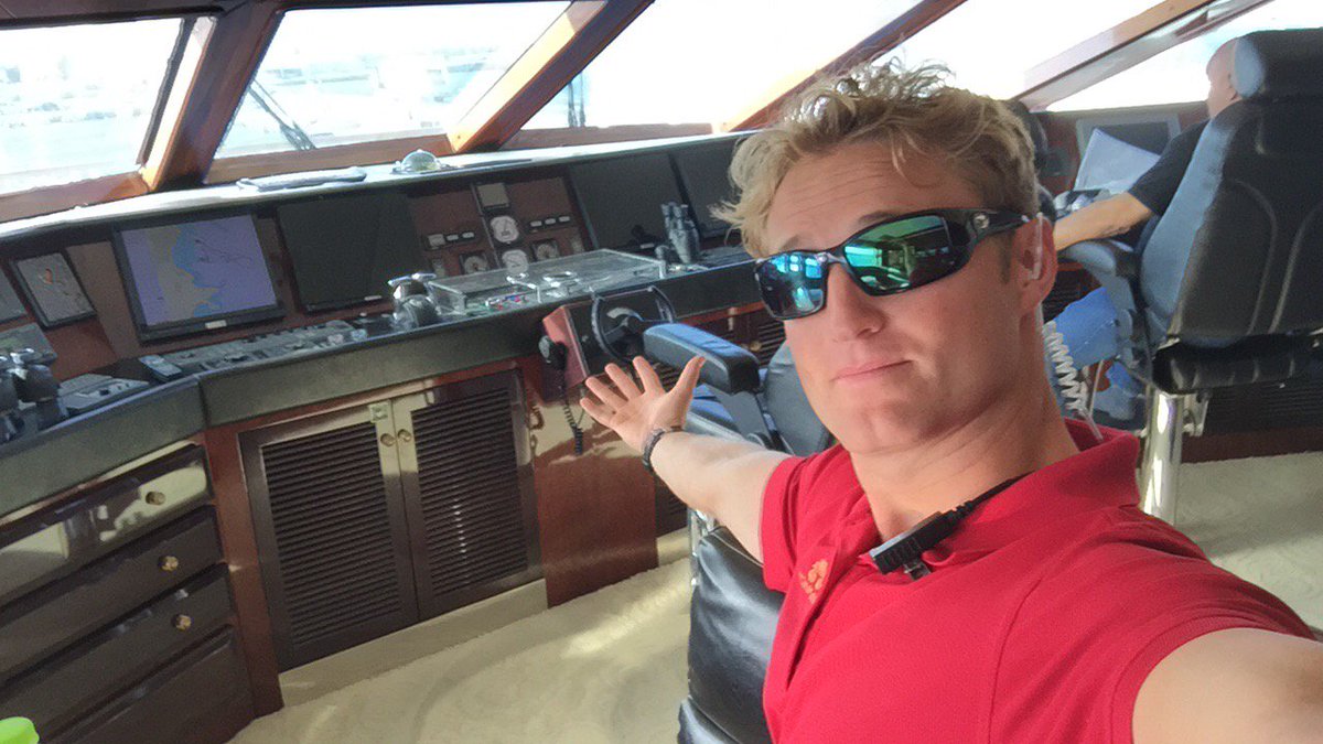 BryanKattenburg's tweet photo. From the bridge of the #IonianPrincess #BelowDeckMed West Coast Baby! Starts NOW! @Bravotv @BelowDeckMedTV @51Minds https://t.co/zYjUVhxjhp