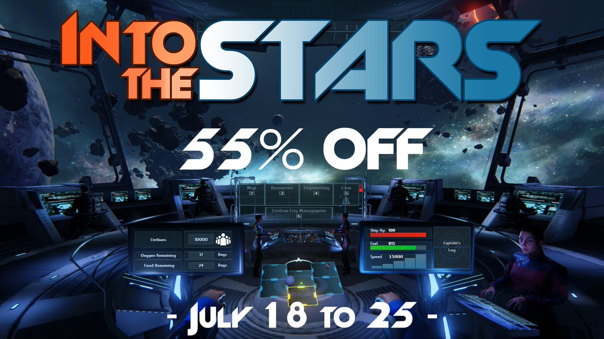 FugitiveGames's tweet photo. Looking for cool #indiegame deals this summer? Check out #intothestars, now 55% off on @steam_games #UE4 #space https://t.co/ARF1sTjrjR