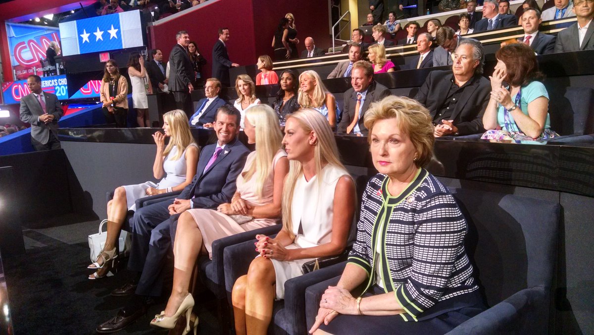 david_midlandNC's tweet photo. Trump family in the VIP seating https://t.co/rG2ET5OumZ