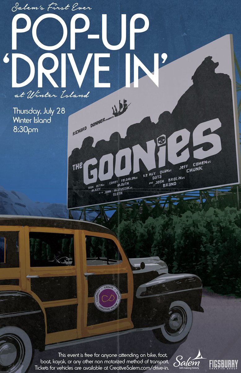 KimDriscollMA's tweet photo. New experiment - Our first Pop Up Drive In Movie, July 28th at Winter Island. Film will be shown on the hanger wall! https://t.co/jF5gxqVDYv
