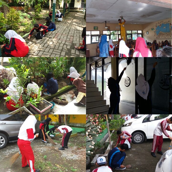 Semangat" ya kerja baktinya di sisi sekolah maupun ruangan!  #PLSSMANDALAS12