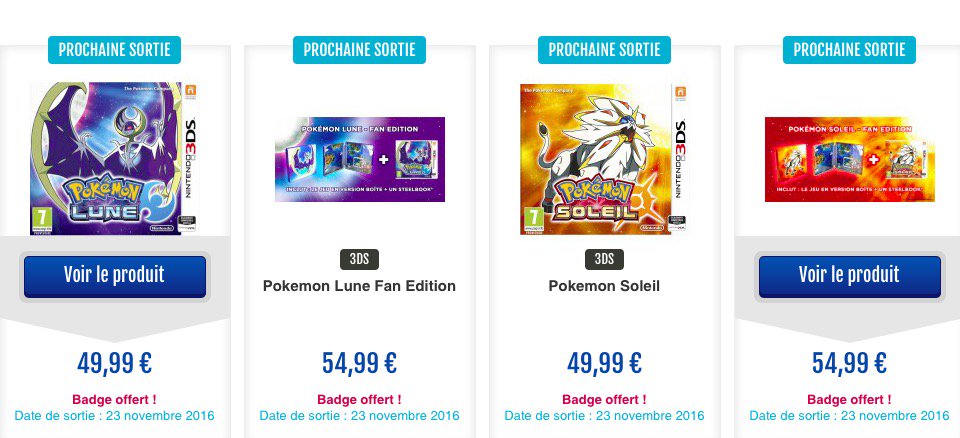 Pokekalos's tweet image. Les badges sont en fait donnés "gratuitement" pour ces 4 types d'achat chez Micromania  #PokemonSunMoon