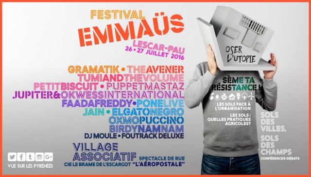 bizimugi's tweet photo. LE festival à ne pas manquer ! Les 26-27 juillet, sème ta résistance à Lescar-Pau ! Village Emmaus: oser l'utopie ! https://t.co/pKriT5wbJK