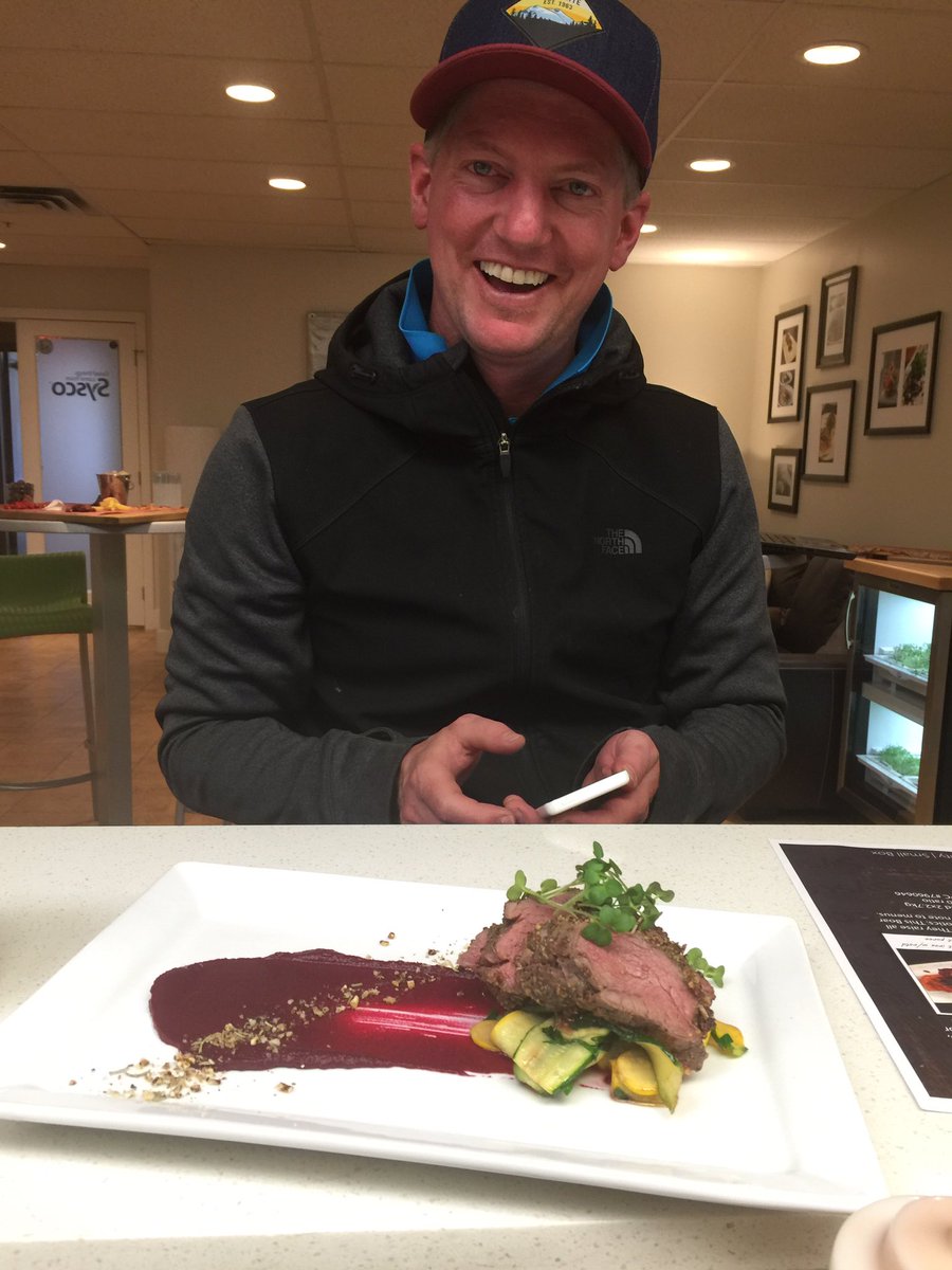 corpchefkelowna's tweet photo. Lamb sirloin crusted with puffed wild rice and served on minted beet purée @FloatingLeaf_ @SyscoCanada #wildriceking https://t.co/EMoS1zdOzu