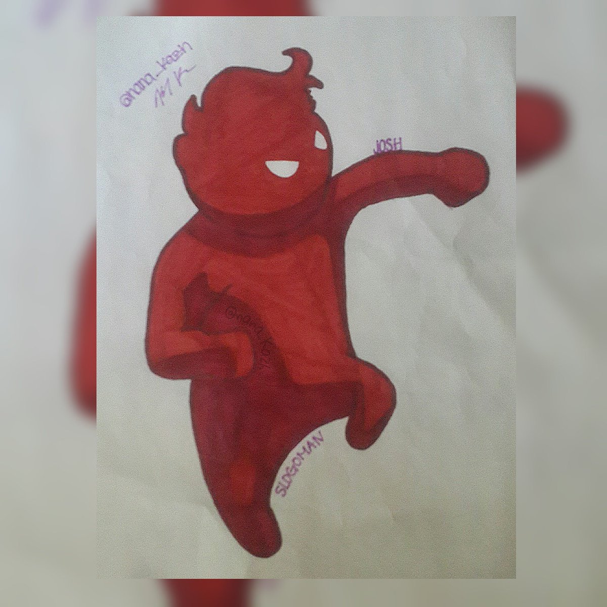 NanaKazh's tweet photo. My Gang Beasts @slogomanify drawing 😀❤❤ I hope you like it #slogoman #teamrobust #youtuber #youtube #gaming #gamer https://t.co/iwgRmlviKa