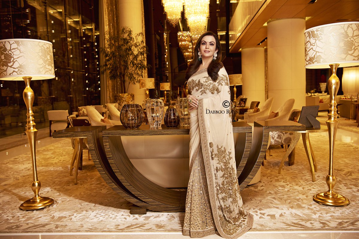 Elegant Mrs. Nita Ambani For @HelloIndoArabia , Makeup & Hair By  @M_Contractor #DabbooRatnaniPhotography #NitaAmbani
