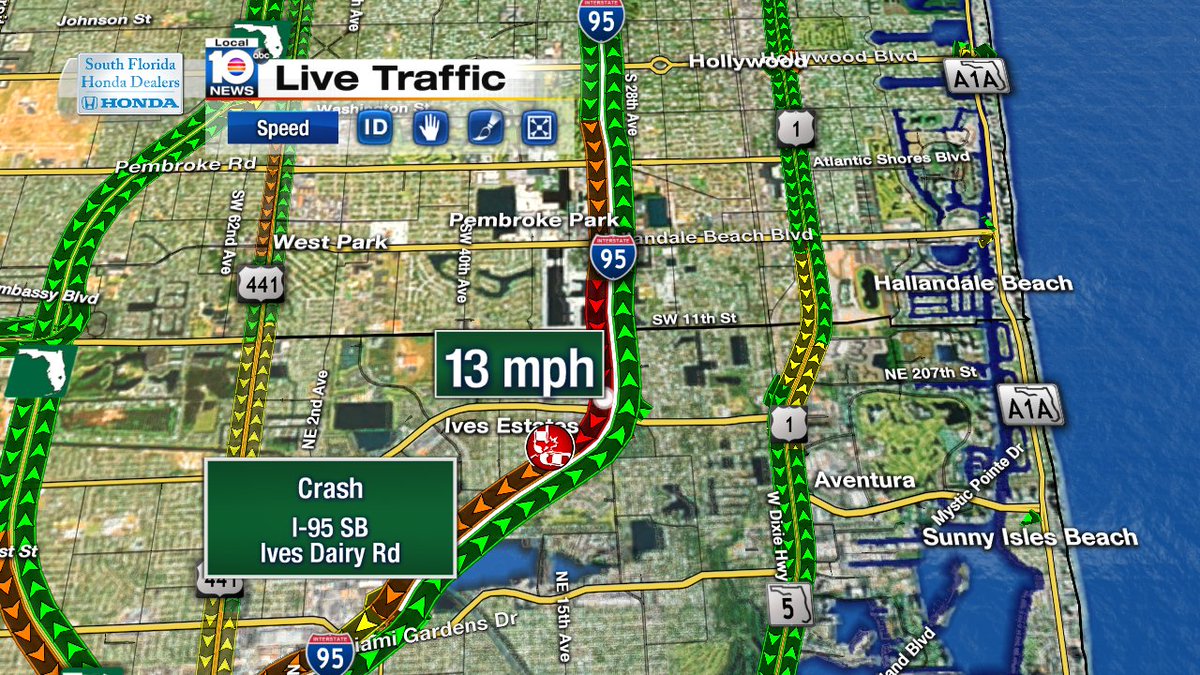 Crash on I-95 SB and Ives Dairy Rd #TRAFFIC https://t.co/oAQGHEcHBI