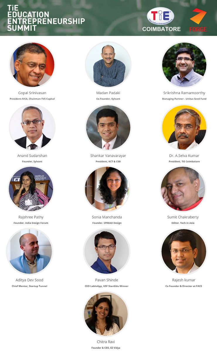 Introducing Speakers lined up for our first ever #TiEedu2016 Summit presented by Forge forgeforward.in/tiesummit
