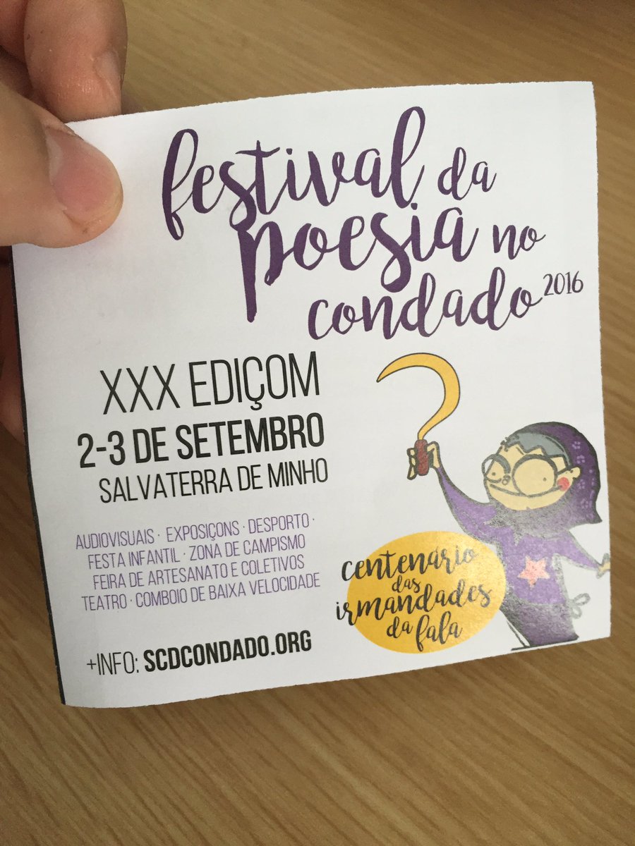 scdcondado's tweet photo. Já prontos os programas XXX Festival da Poesia do Condado que serám repartidos maciçamente 24 e 25 julho #Conpostela https://t.co/jAgDfqKgM8