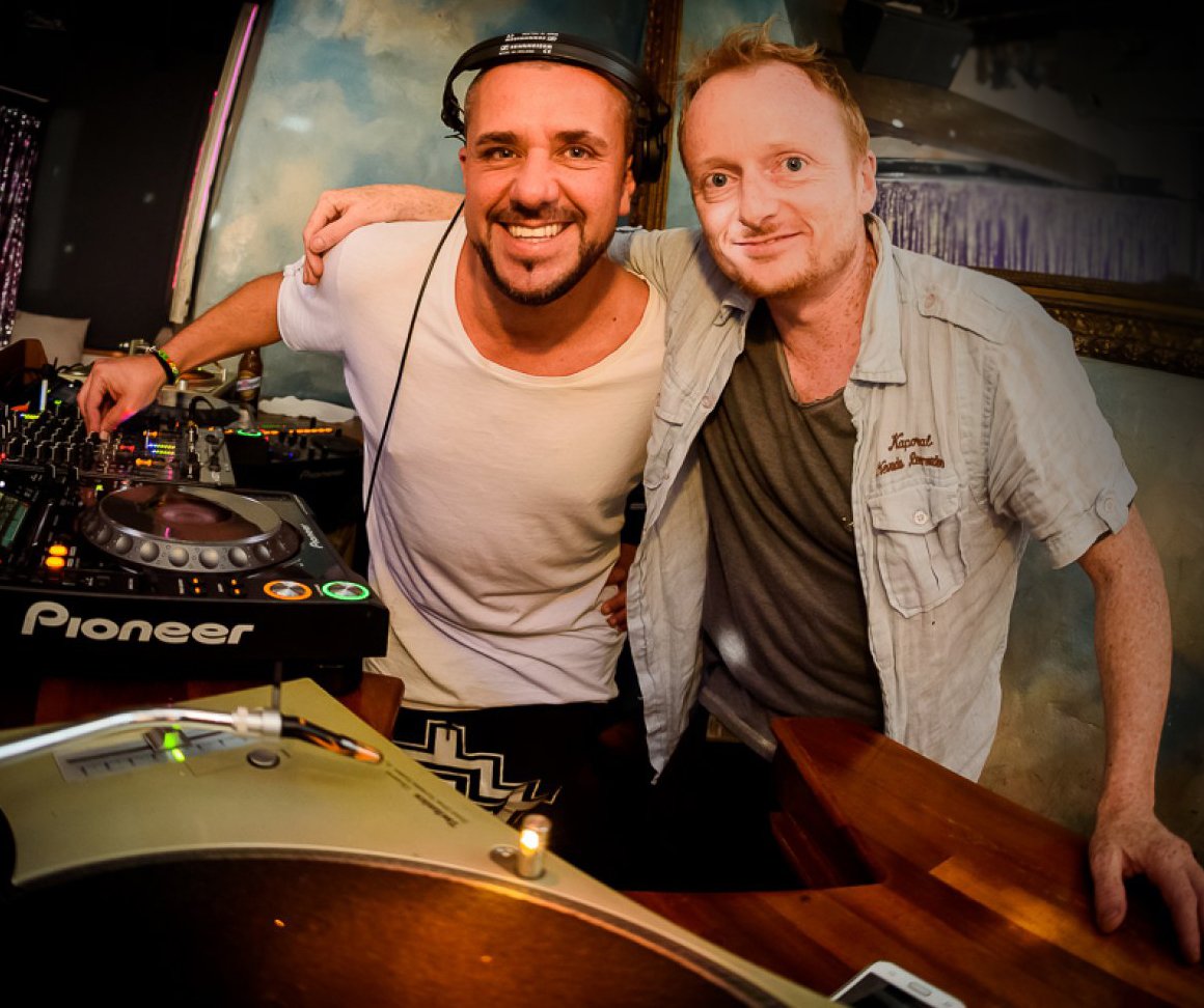 grahamsahara's tweet photo. 2 happy Djs enjoying the new set of bass bins in the #FunkyRoom at Pacha #Ibiza Come join us tonight for a dance https://t.co/Fachhc27xa