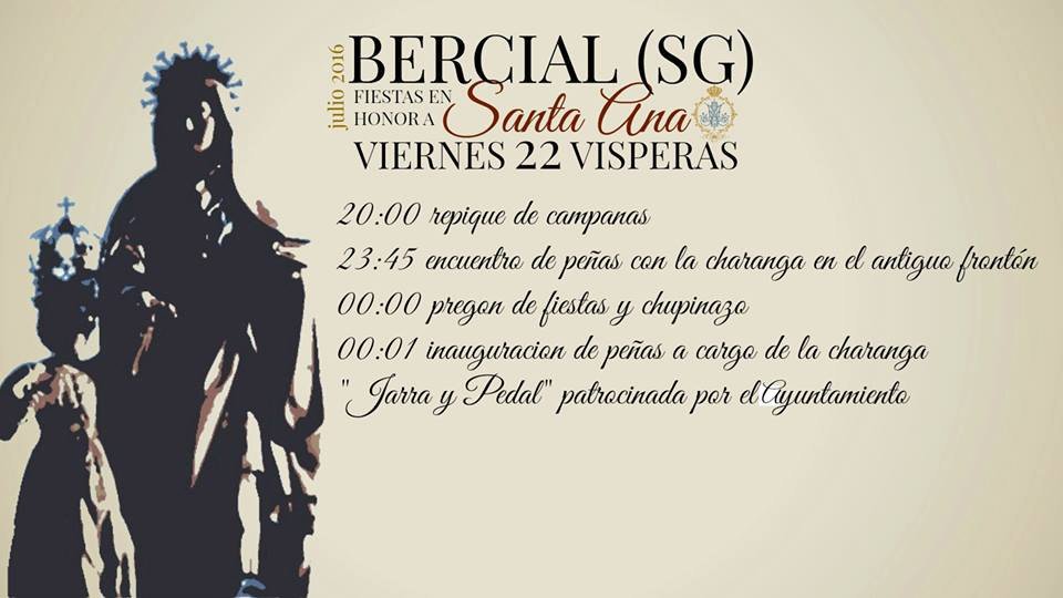 ¡Este fin semana comenzamos el viernes en Bercial a las 00:01h inaugurando las peñas! <a href="/DipuSG/">Diputación de Segovia</a> <a href="/Bercial_Segovia/">Organizacion Bercial</a>