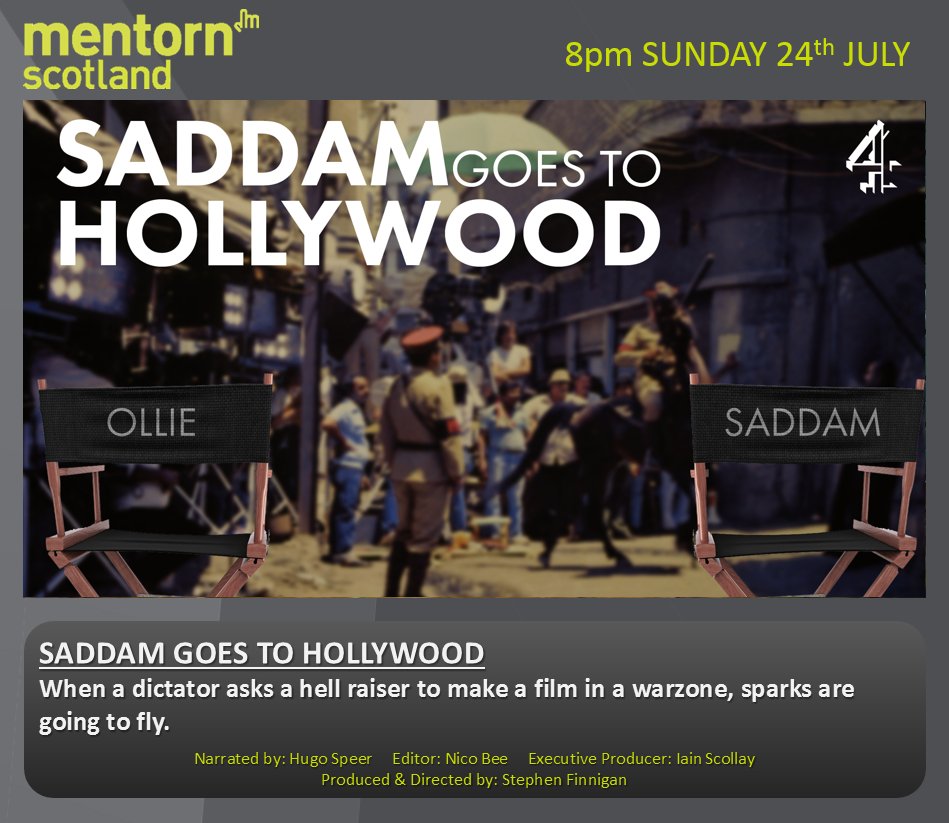 Saddam Goes To Hollywood - Sunday 24th July 8pm on <a href="/Channel4/">Channel 4</a> #SaddamGoesToHollywood