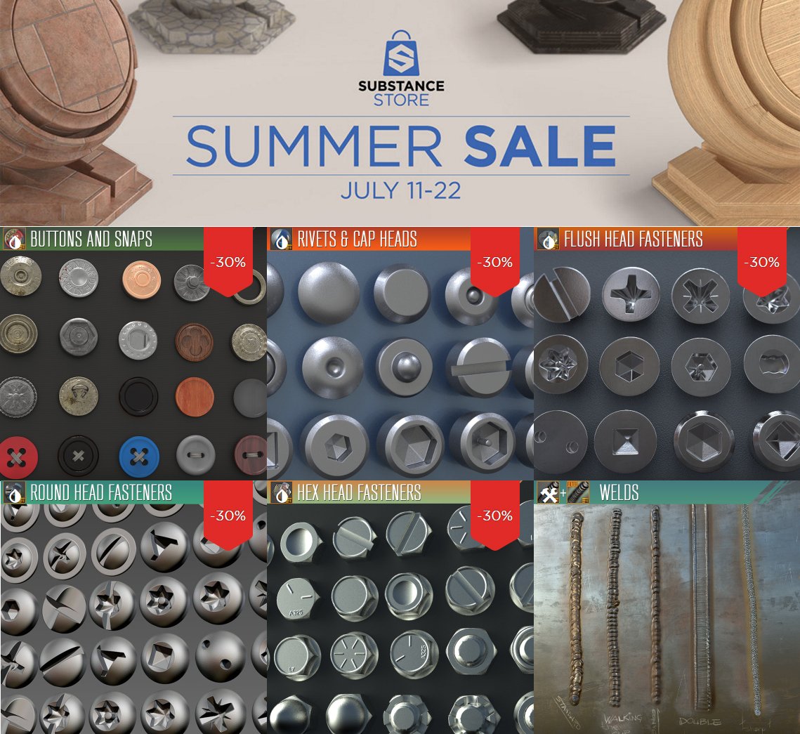 SubstanceTools's tweet image. Summer Sale at @Allegorithmic #SubstanceStore: 2️⃣🇩️🇦️🇾️🇸️ left! store.allegorithmic.com/shops/7 #gamedev #ThisIsSubstance