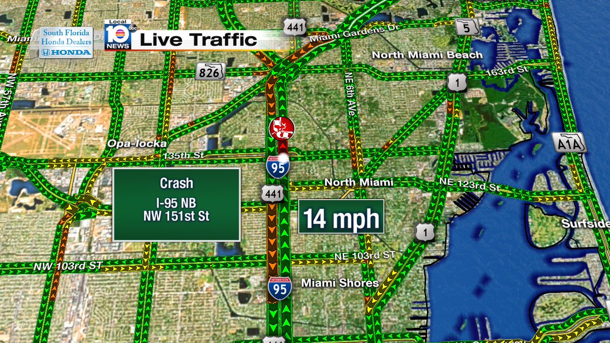 Crash on I-95 NB and NW 151st St #TRAFFIC #MIAMI https://t.co/z7wUXQFNKe