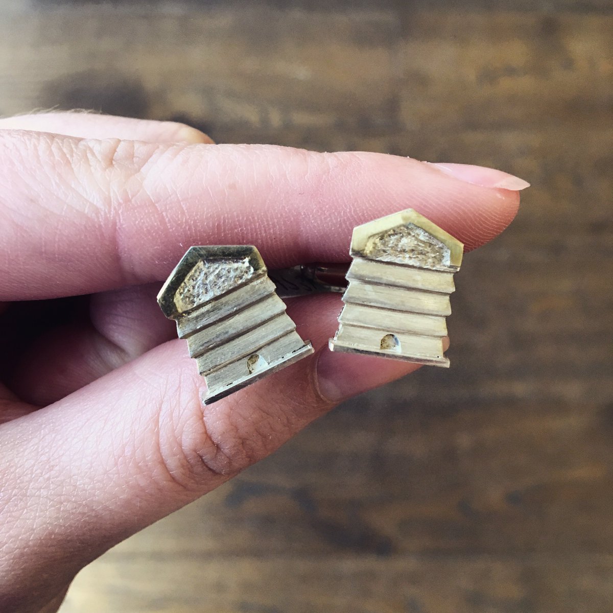 'Object of the Week' is a pair of beehive cufflinks by <a href="/VickiVickias/">Vicki Ambery-Smith</a>. Find out more &amp; buy: caa.org.uk/shop/object-of…