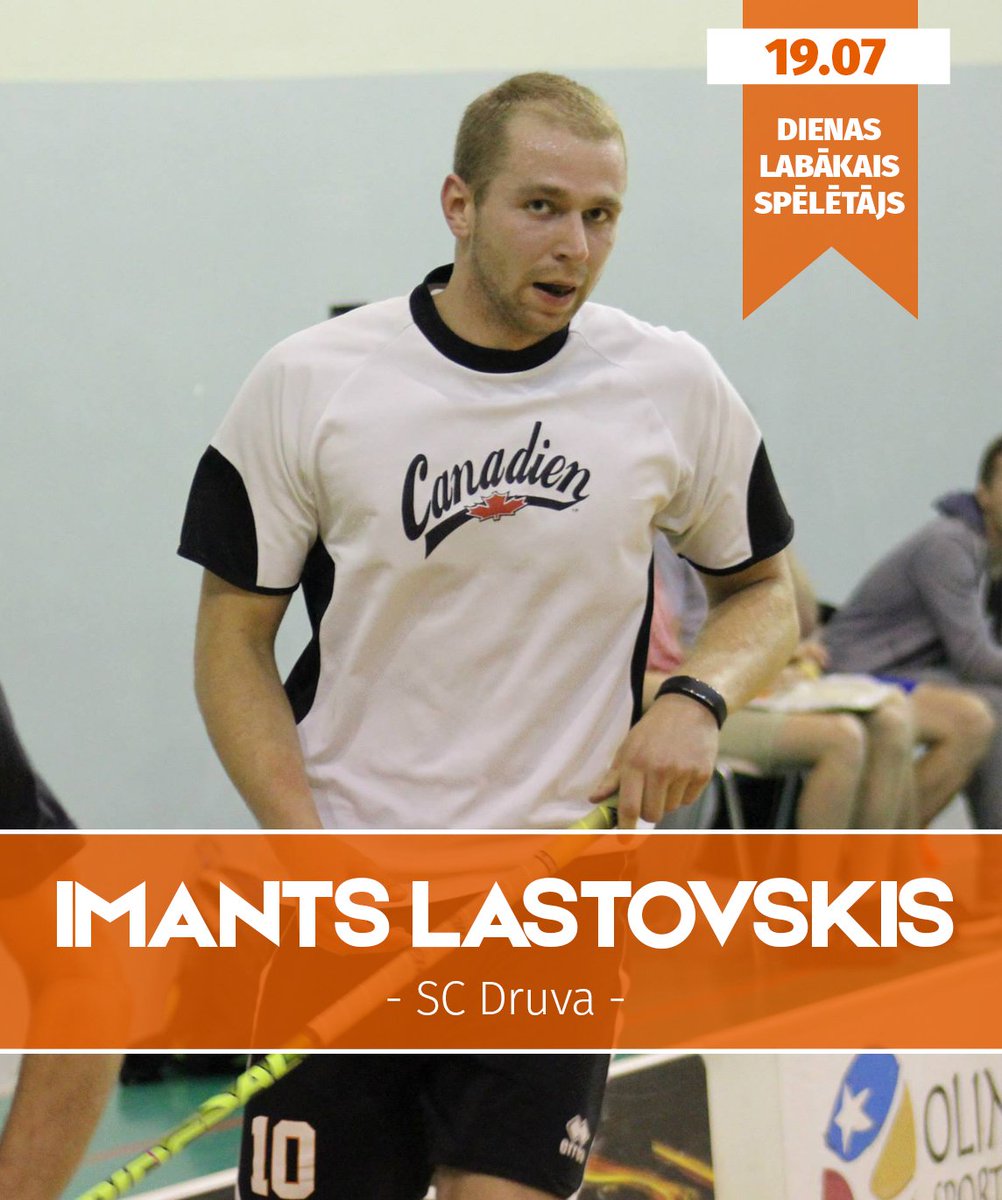 Par 19.07 dienas labāko spēlētāju atzīstam Imantu Lastovski (5+0) no "SC Druva"! #florbols #VFL2016