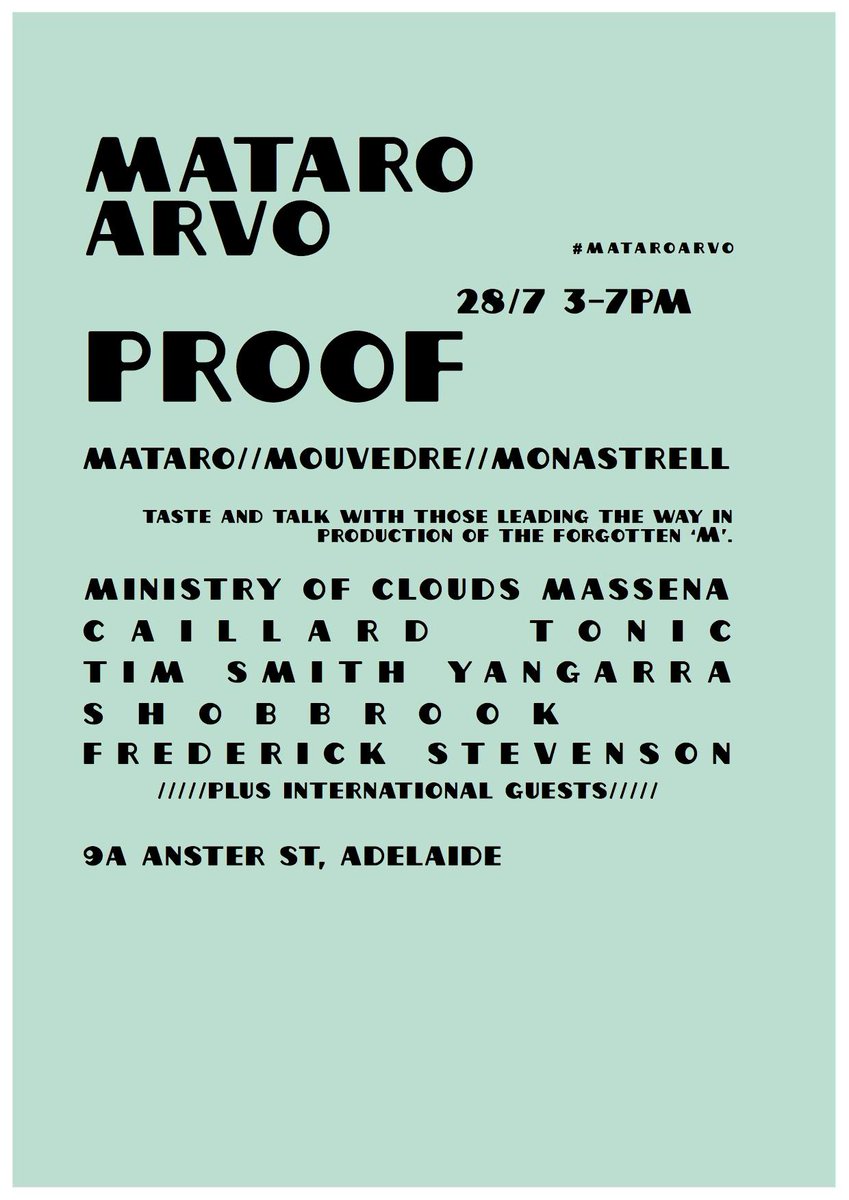 Ministry of Clouds (@ministryofcloud) on Twitter photo @TheVinsomniac Thanks mate, as you know we are doing a little Mataro love in <a href="/ProofBarADL/">Proof Bar Adelaide</a> on Thursday July 28th @TheVinsomniac Thanks mate, as you know we are doing a little Mataro love in <a href="/ProofBarADL/">Proof Bar Adelaide</a> on Thursday July 28th