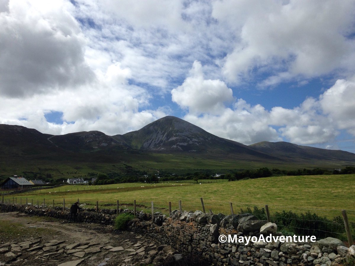 Clouds have been swept away by the gentle sea breeze to allow us to C the holy Mt,#StPatrick,for the 1st time today