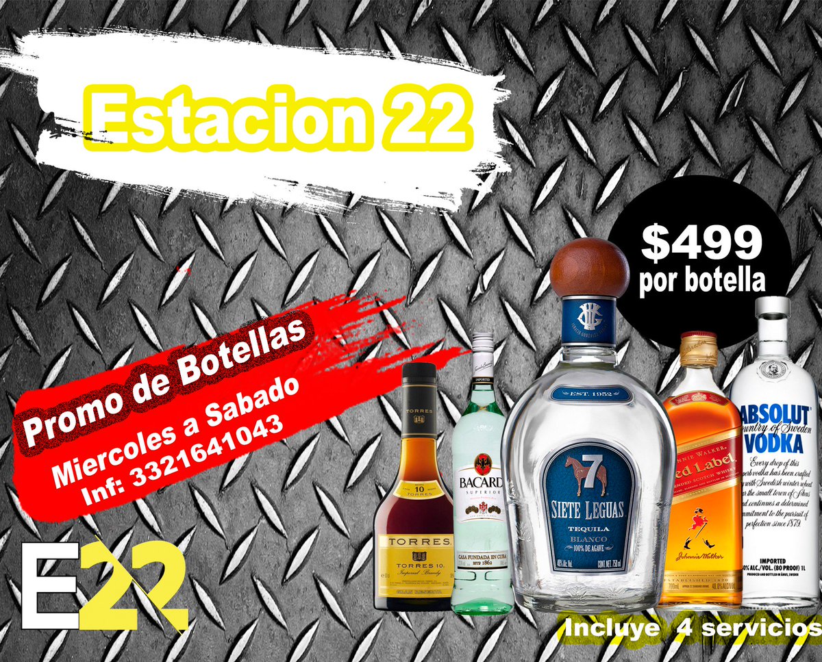 Estacion22's tweet photo. reserva al 3321641043  y pregunta por nuestras promociones #estacion22 https://t.co/mHsLHrOWII
