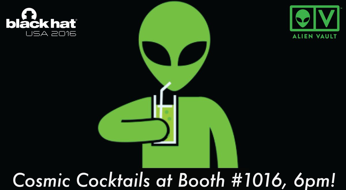 LevelBlueCyber's tweet image. Learn more about threat detection &amp;amp; have a cosmic cocktail w/ the @alienvault team; 6pm, booth 1016! #BHUSA #infosec