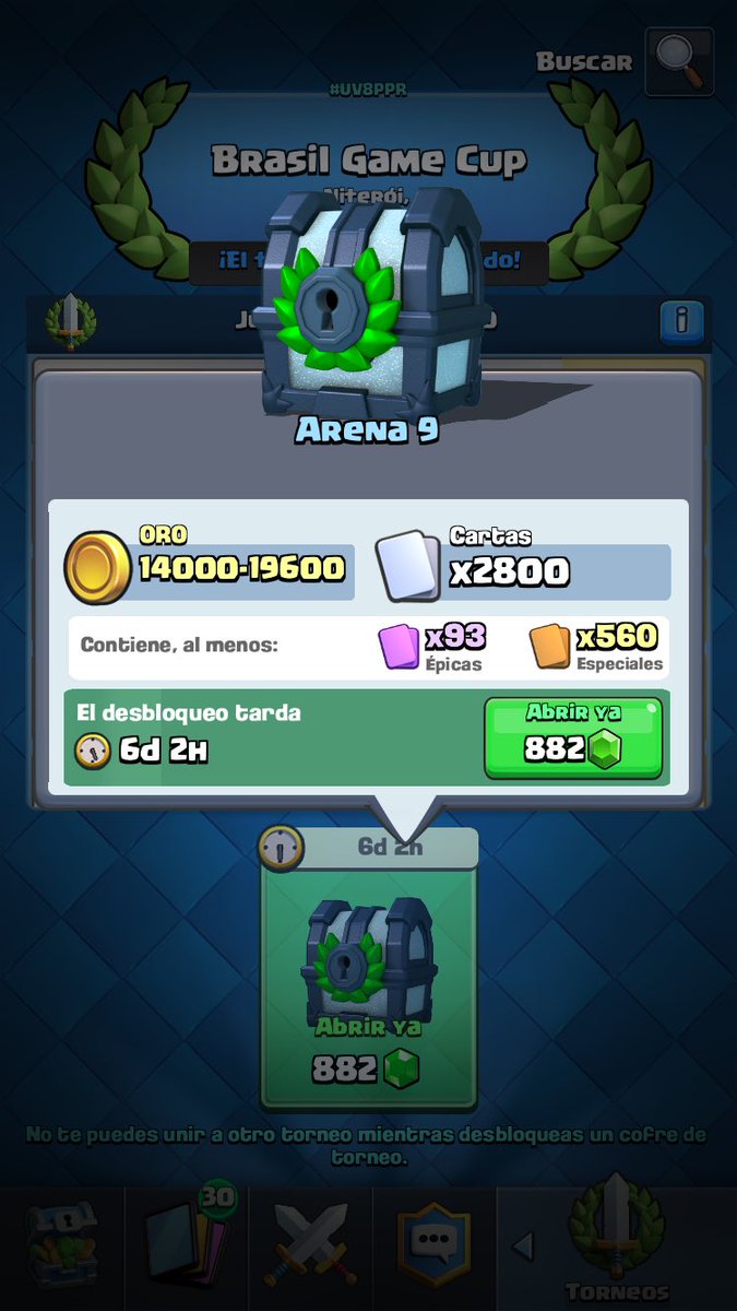 Renak97's tweet photo. No es un cofre como los de los gelatinosos, pero no puedo quejarme, mejor posición en un torneo de 15k cartas💪🇪🇸 https://t.co/4pTZ0zvPqC