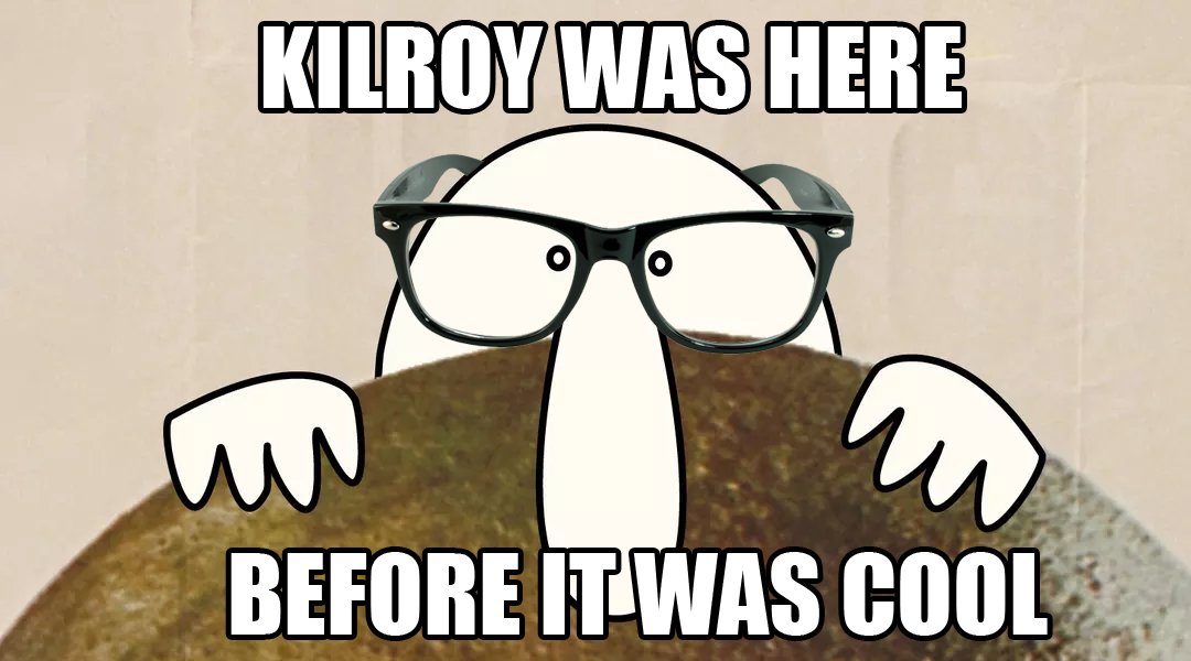 Meridon's tweet photo. Kilroy. Being here before everyone since before it was cool. #HipsterKilroy #gishwhes2016 https://t.co/tIVQnFe9MP