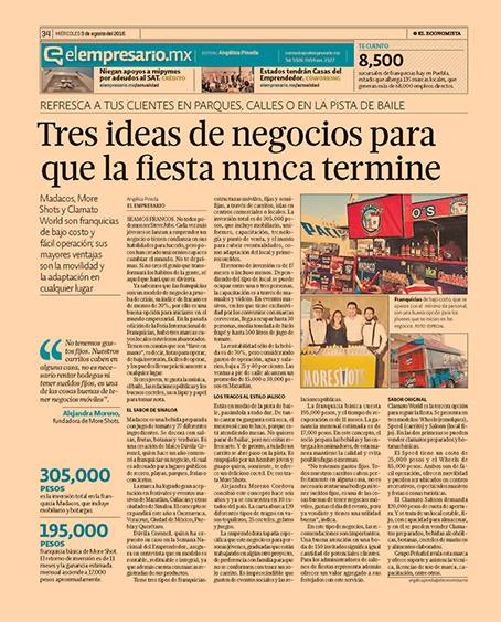 Explota tu lado festivo. En <a href="/elempresariomx/">El Empresario</a> te presentamos a #Madacos <a href="/moreshots/">moreshots</a> y @ClamatoW elempresario.mx