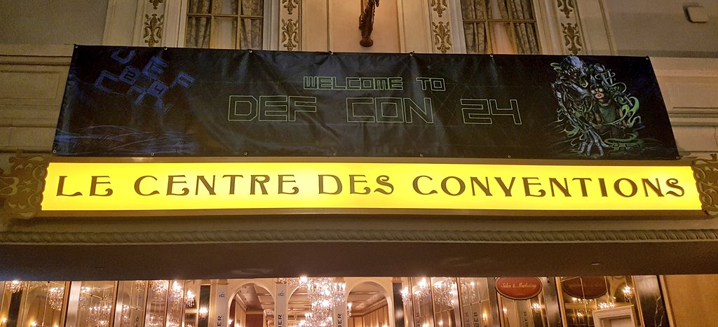 riyazwalikar's tweet image. At the #defcon24 entrance. This place is going to be swarming with security folks tomorrow.