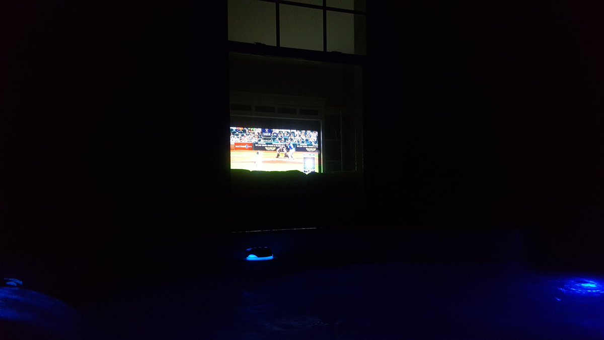 chrisbrothers's tweet photo. Hot tub watching the @BlueJays .@JoeyBats19 #bighomer https://t.co/eR5iVgcbC6