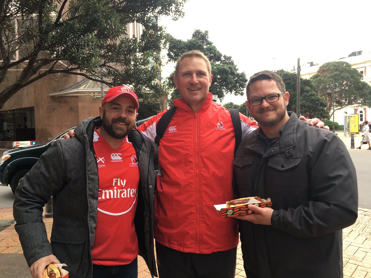 JohnnyDee79's tweet photo. @LionsRugbyUnion Meeting Johan in Wellington! Thanks for everything you have done to get us here! #lionsrugbypower https://t.co/jN2ha7Bwk4