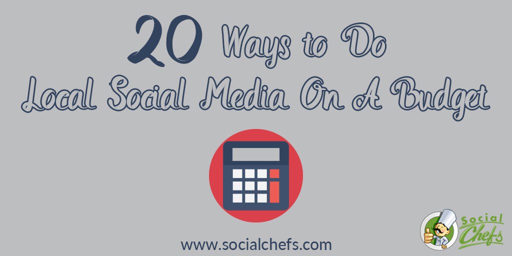 20 ways to do #local #socialmedia on a budget. bit.ly/2aRMuxe  bit.ly/2DQUhaJ via @SonjaDurik