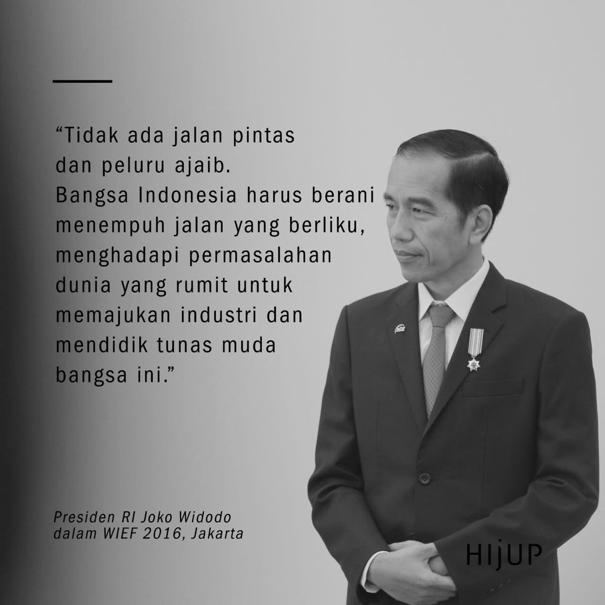 Our beloved Mr. President <a href="/jokowi/">Joko Widodo</a> during his speech on @wief16 #hijuponwief #hijuptotheworld