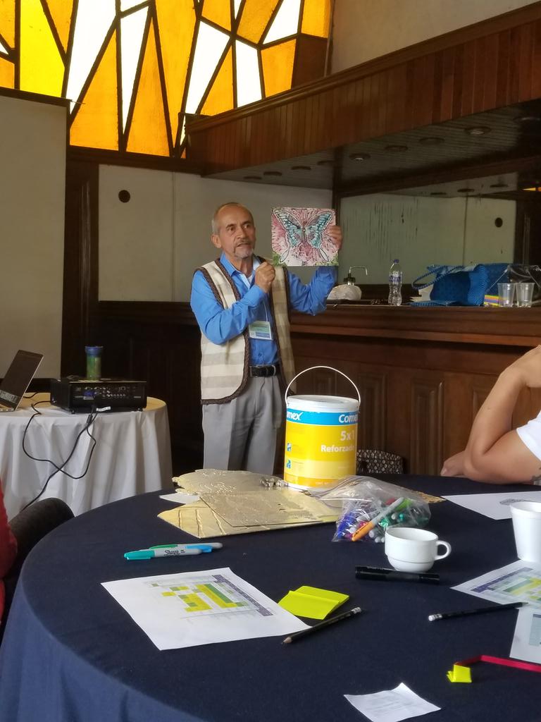 MsGistenson's tweet photo. Learning about print making with artist Gerardo de la Barrera. Can't wait to make my own print! #ParidadinOaxaca https://t.co/DhlZxI4H1j