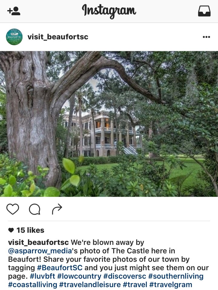 aSparrowMedia's tweet photo. Wow! Thank you @Visit_Beaufort for being blown away. Stay beautiful! #beaufort #SouthCarolina #visitbeaufortsc https://t.co/wBO9rAKXL6