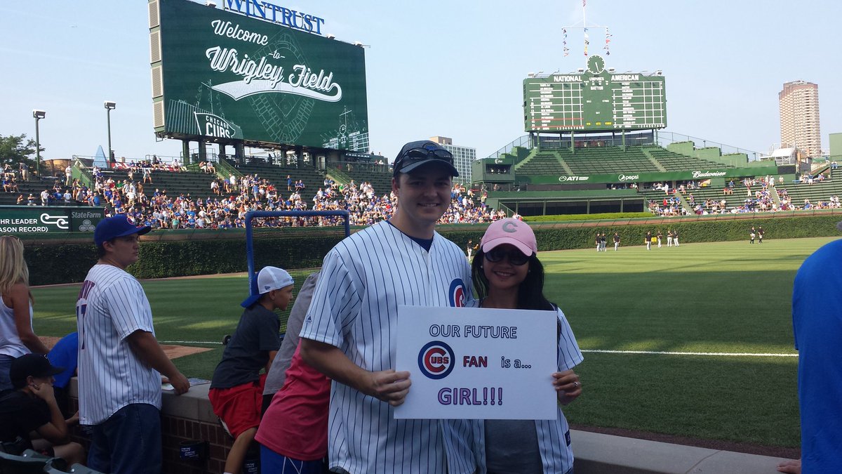 JakeRoman21's tweet photo. It's a girl! @lenandjd #budfridays #futureCubsFan https://t.co/piydKgfYHM
